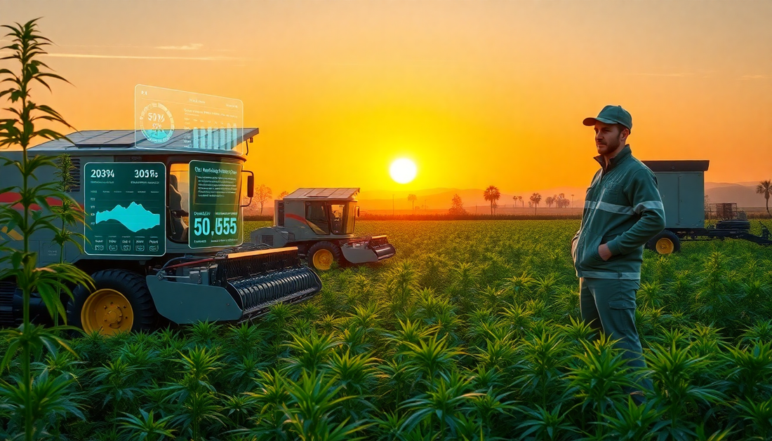 Hemp farmers field growing hemp