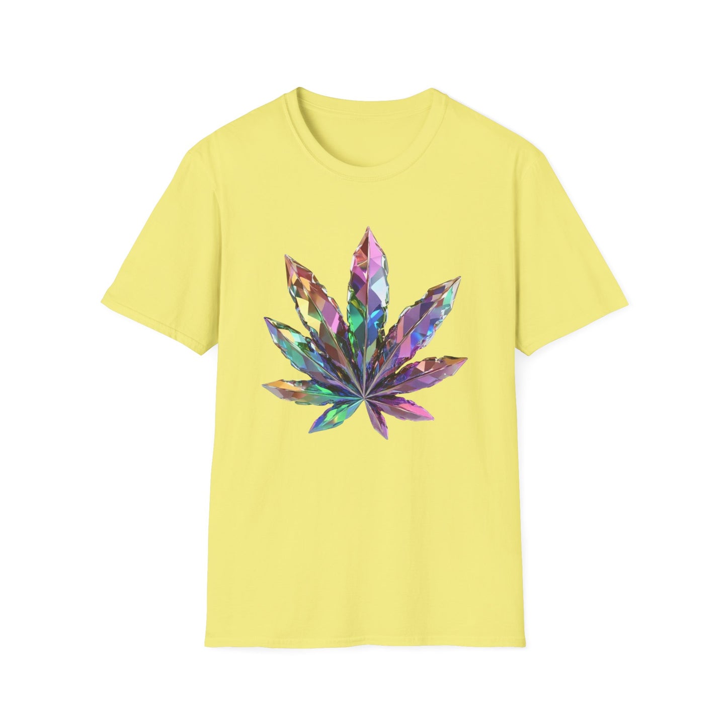 Colorful Cannabis Leaf T-Shirt, Unisex Softstyle Tee, Boho Vibe Shirt, Festival Wear, Green Thumb Gift, 420 Celebration - Kemo Green, LLC