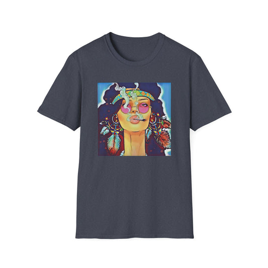 Vibrant Boho Chic Unisex Softstyle T-Shirt - Artistic Graphic Tee for Free Spirits