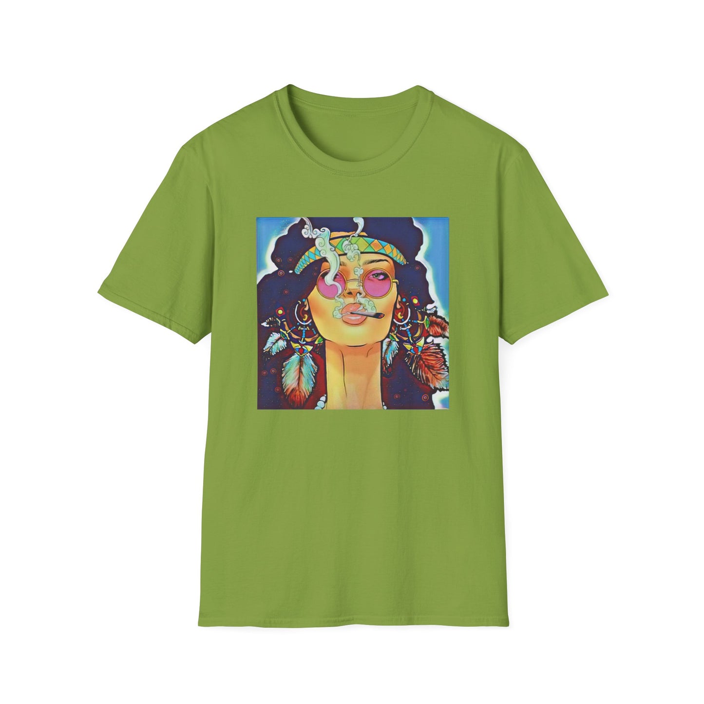 Vibrant Boho Chic Unisex Softstyle T-Shirt - Artistic Graphic Tee for Free Spirits