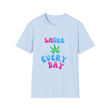 Unisex Softstyle T-Shirt - 'Smoke Every Day' Retro Cannabis Tee - Kemo Green, LLC