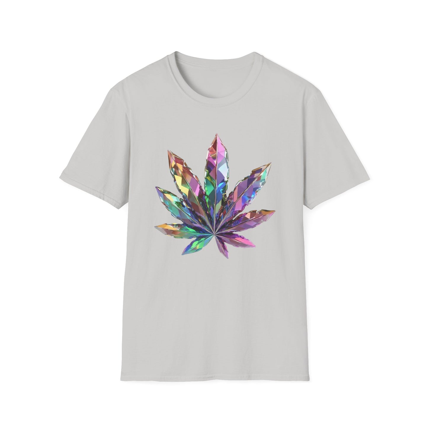 Colorful Cannabis Leaf T-Shirt, Unisex Softstyle Tee, Boho Vibe Shirt, Festival Wear, Green Thumb Gift, 420 Celebration - Kemo Green, LLC