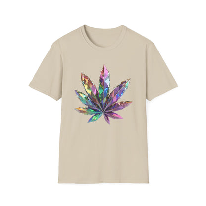 Colorful Cannabis Leaf T-Shirt, Unisex Softstyle Tee, Boho Vibe Shirt, Festival Wear, Green Thumb Gift, 420 Celebration - Kemo Green, LLC