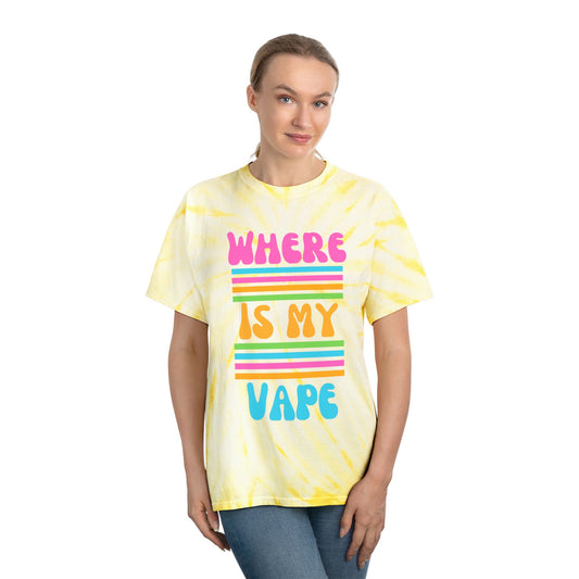 Vibrant Tie-Dye Tee - 'Where Is My Vape?' Statement Shirt - Kemo Green, LLC