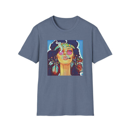 Vibrant Boho Chic Unisex Softstyle T-Shirt - Artistic Graphic Tee for Free Spirits