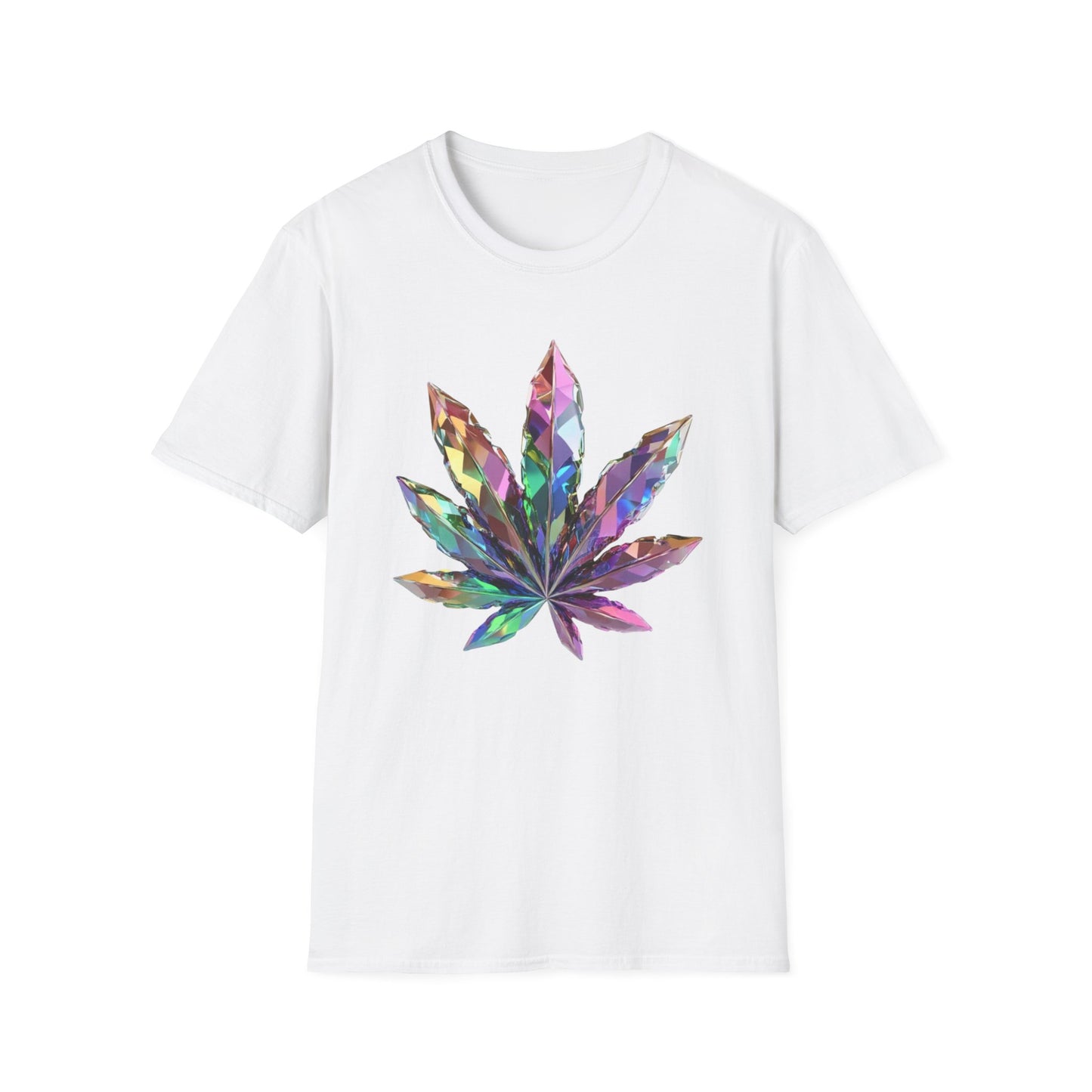 Colorful Cannabis Leaf T-Shirt, Unisex Softstyle Tee, Boho Vibe Shirt, Festival Wear, Green Thumb Gift, 420 Celebration - Kemo Green, LLC