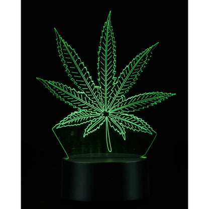 Home Decor - 3D Cannabis Leaf Lamp