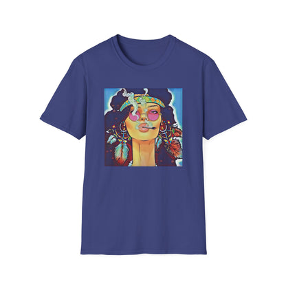 Vibrant Boho Chic Unisex Softstyle T-Shirt - Artistic Graphic Tee for Free Spirits