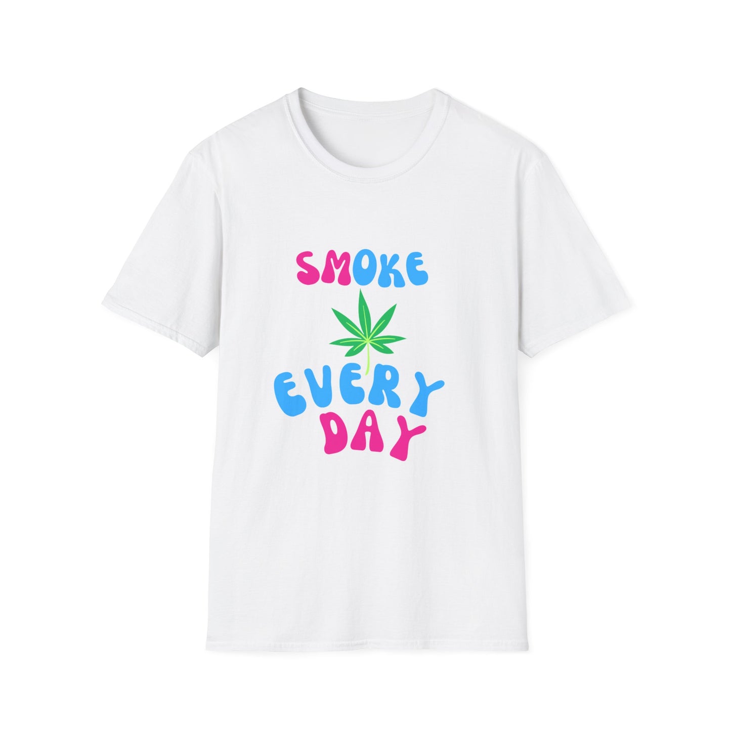 Unisex Softstyle T-Shirt - 'Smoke Every Day' Retro Cannabis Tee - Kemo Green, LLC