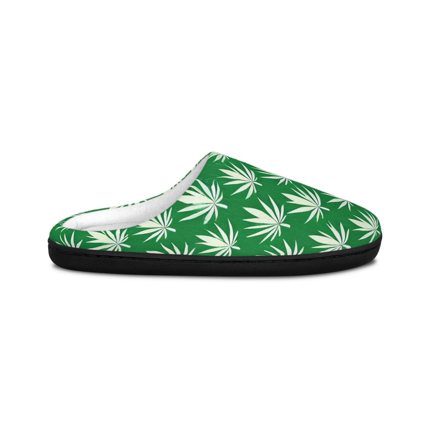 Men's Indoor Slippers - Cannabis Leaf Design for Relaxation and Comfort - Kemo Green, LLC