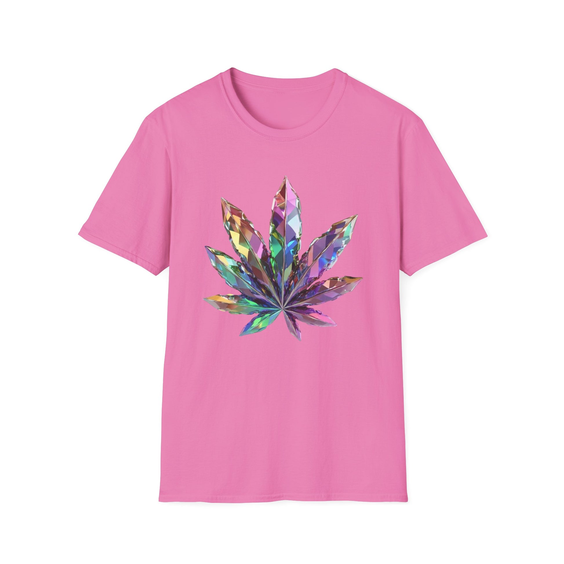 Colorful Cannabis Leaf T-Shirt, Unisex Softstyle Tee, Boho Vibe Shirt, Festival Wear, Green Thumb Gift, 420 Celebration - Kemo Green, LLC