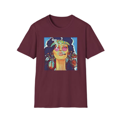 Vibrant Boho Chic Unisex Softstyle T-Shirt - Artistic Graphic Tee for Free Spirits