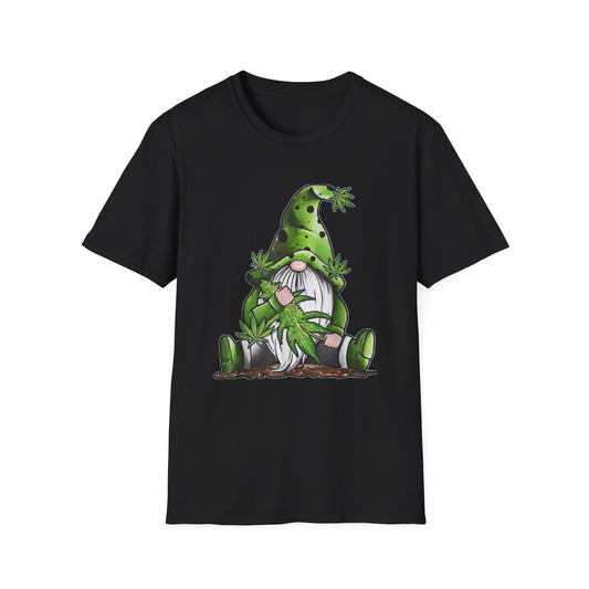 Gnome with Cannabis Unisex T-Shirt, Fun Nature Tee, Perfect Gift for Garden Lovers, Casual Wear, Eco-Friendly Style - Kemo Green, LLC