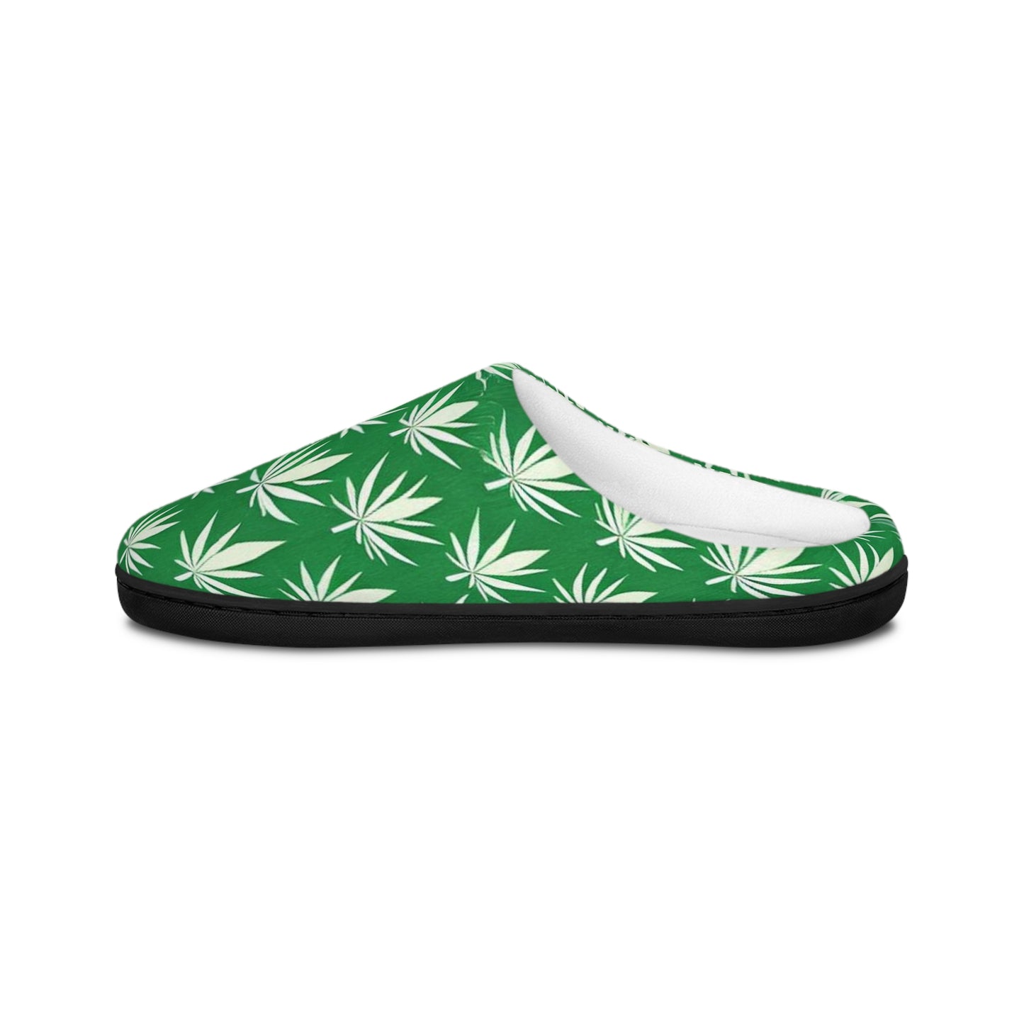 Men's Indoor Slippers - Cannabis Leaf Design for Relaxation and Comfort - Kemo Green, LLC