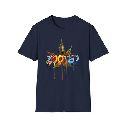 Zooted Unisex Softstyle T-Shirt - Cool Cannabis Vibe - Kemo Green, LLC