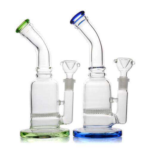 10 Inch Bent Neck Mini Honeycomb Water Pipe - Kemo Green, LLC