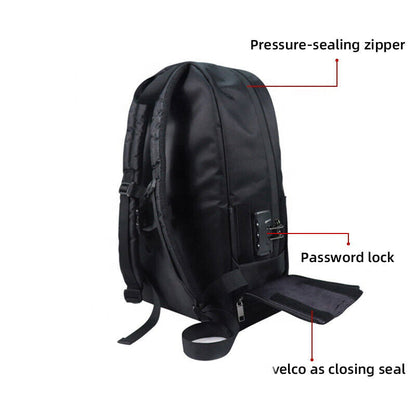 Smell Proof Backpack with Lock (Black) - Kemo Green, LLC